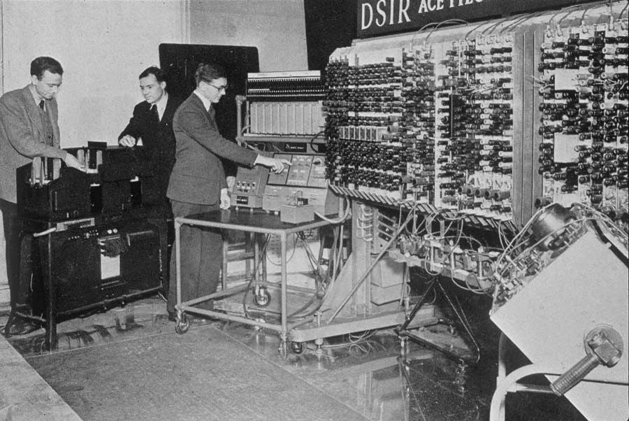 Engineers at the ACE Pilot computer